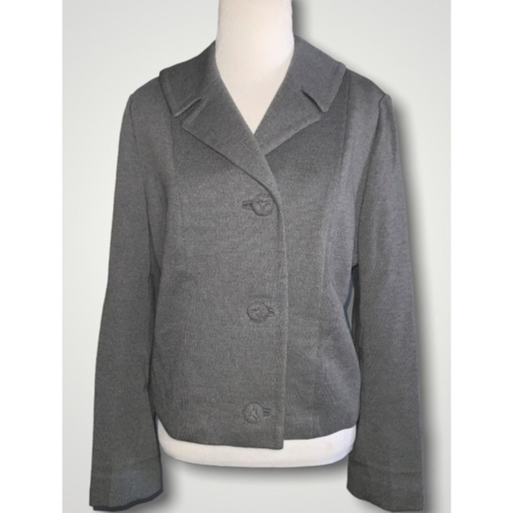 Fashionbilt Gray Will 1970’s Vintage 3 Button Blazer Satin Lined Short Medium